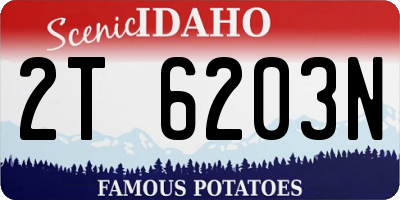 ID license plate 2T6203N