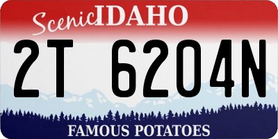 ID license plate 2T6204N