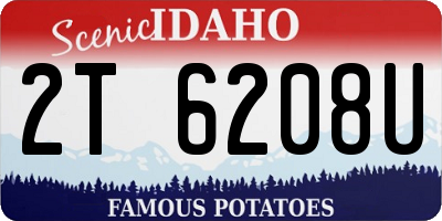 ID license plate 2T6208U