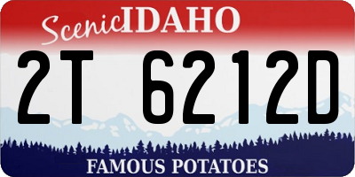 ID license plate 2T6212D
