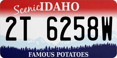 ID license plate 2T6258W