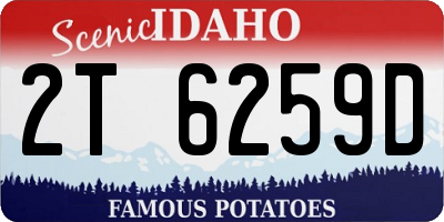 ID license plate 2T6259D