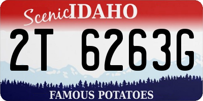 ID license plate 2T6263G