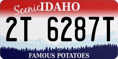 ID license plate 2T6287T