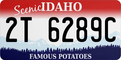 ID license plate 2T6289C