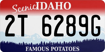 ID license plate 2T6289G