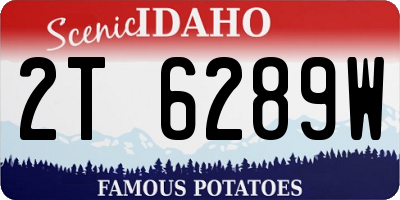 ID license plate 2T6289W