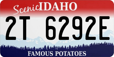 ID license plate 2T6292E