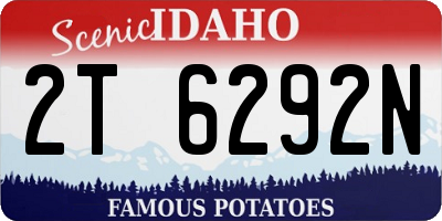ID license plate 2T6292N