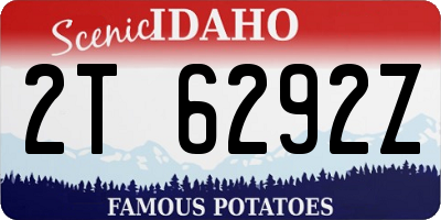 ID license plate 2T6292Z