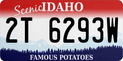 ID license plate 2T6293W