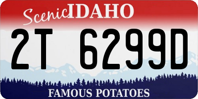 ID license plate 2T6299D