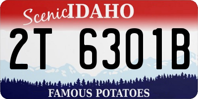 ID license plate 2T6301B