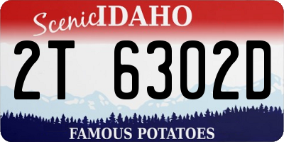ID license plate 2T6302D