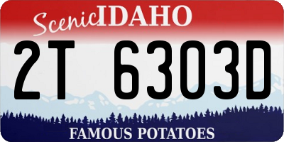 ID license plate 2T6303D