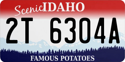 ID license plate 2T6304A
