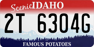 ID license plate 2T6304G