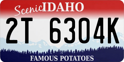 ID license plate 2T6304K