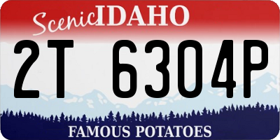 ID license plate 2T6304P