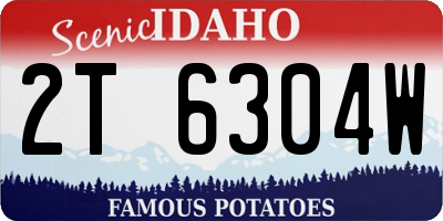 ID license plate 2T6304W