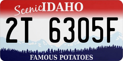 ID license plate 2T6305F