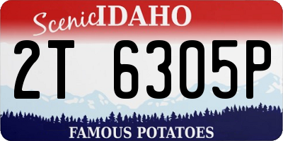 ID license plate 2T6305P