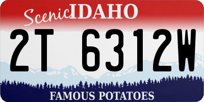 ID license plate 2T6312W