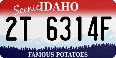 ID license plate 2T6314F