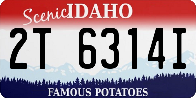 ID license plate 2T6314I