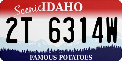ID license plate 2T6314W