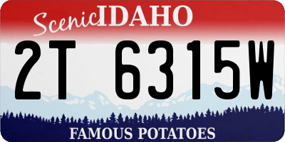 ID license plate 2T6315W
