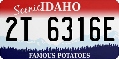 ID license plate 2T6316E