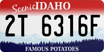 ID license plate 2T6316F
