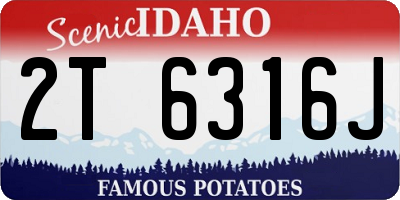 ID license plate 2T6316J