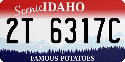 ID license plate 2T6317C