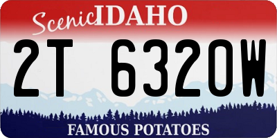 ID license plate 2T6320W