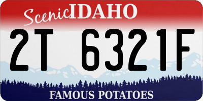 ID license plate 2T6321F