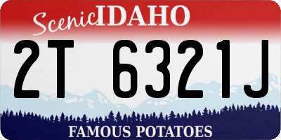 ID license plate 2T6321J