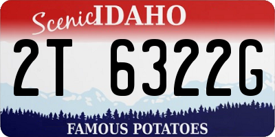 ID license plate 2T6322G