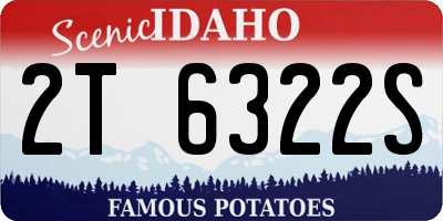 ID license plate 2T6322S