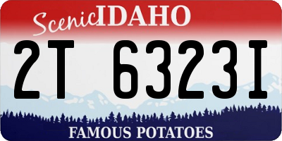 ID license plate 2T6323I