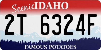 ID license plate 2T6324F
