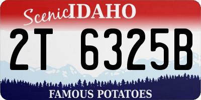 ID license plate 2T6325B
