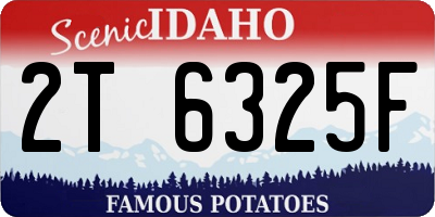 ID license plate 2T6325F