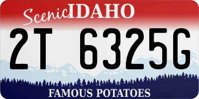 ID license plate 2T6325G