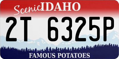 ID license plate 2T6325P