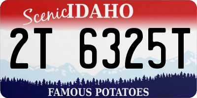 ID license plate 2T6325T