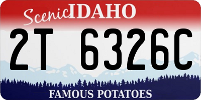 ID license plate 2T6326C