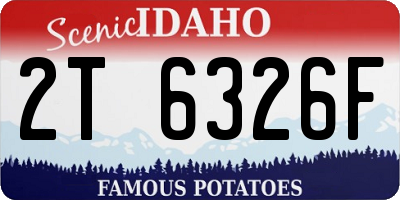 ID license plate 2T6326F