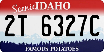 ID license plate 2T6327C